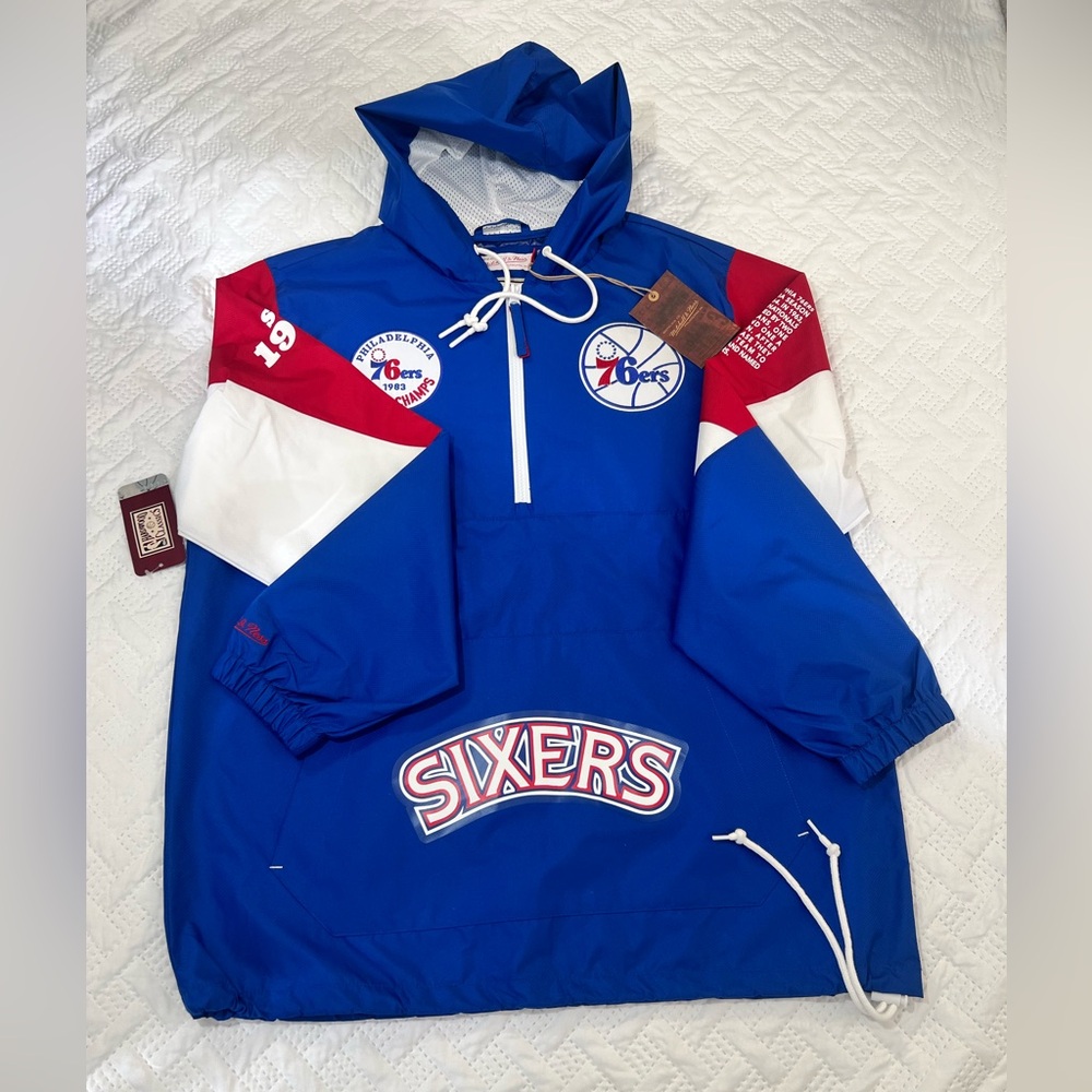 Mitchell & Ness Philadelphia 76ers Blue Anorak Size M